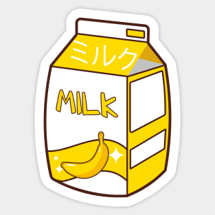 Kawaii Banana Milk Box Sticker